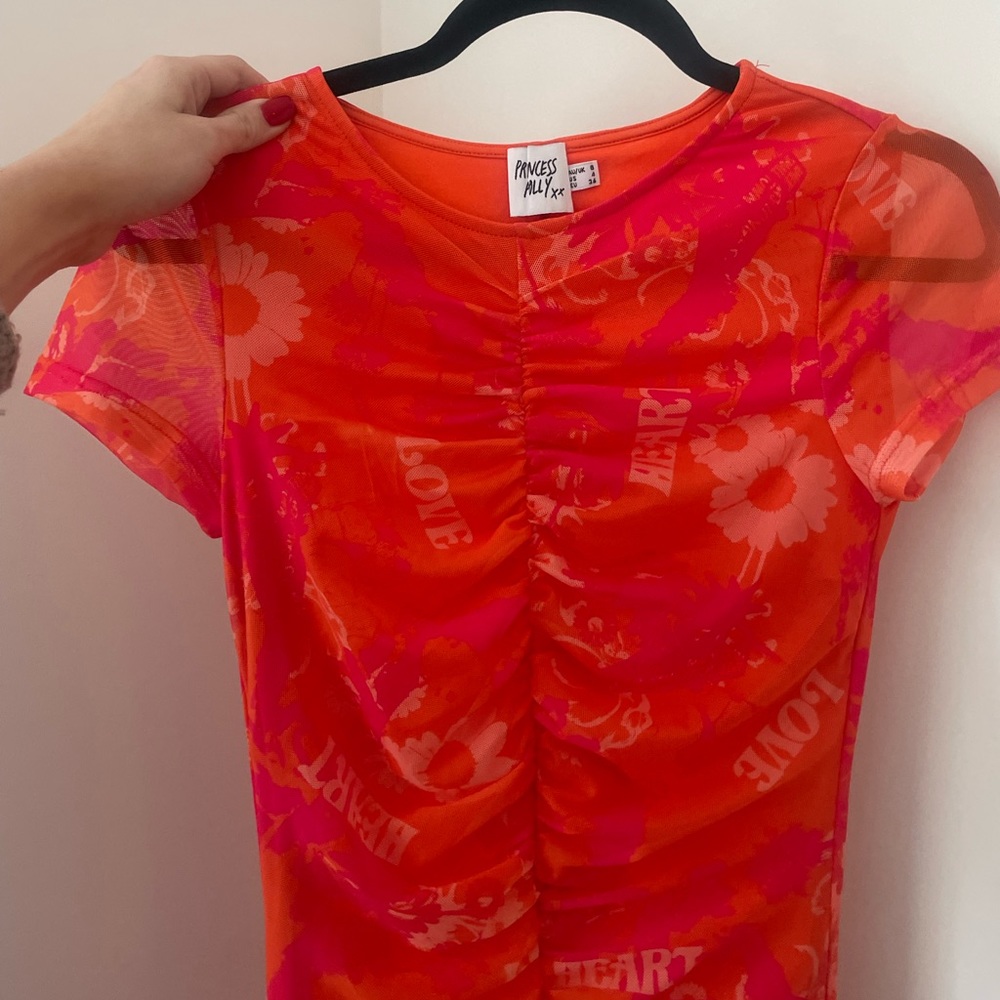 Princess polly pink orange maxi dress summer vacation US 4 bodycon